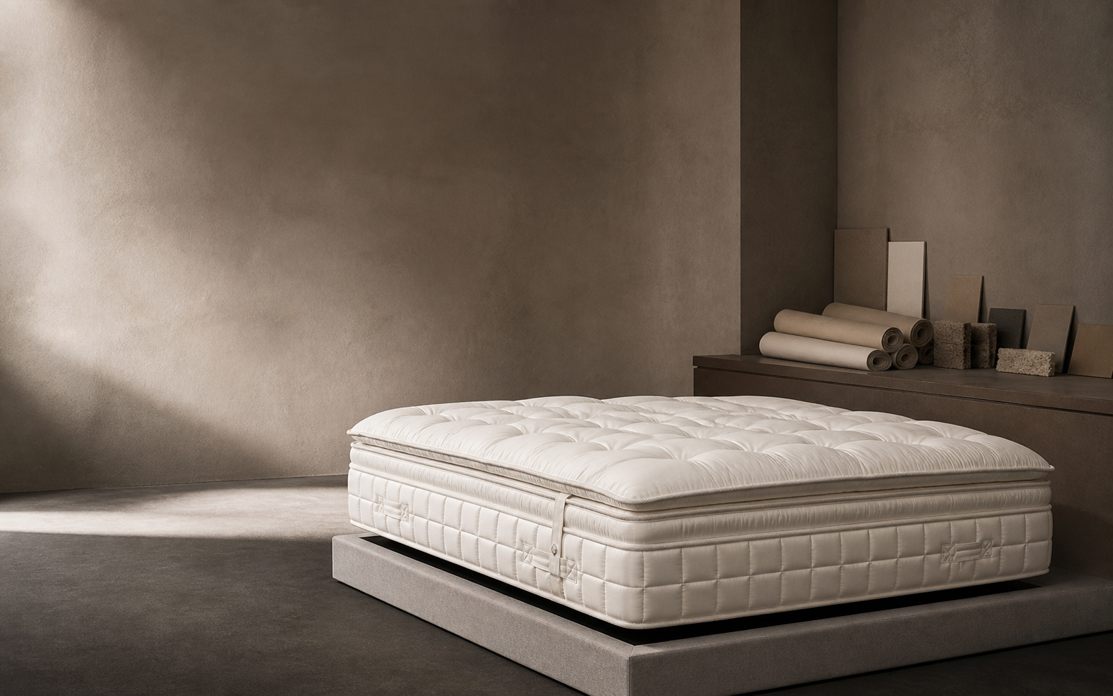 Vooka mattress in a quiet materials studio